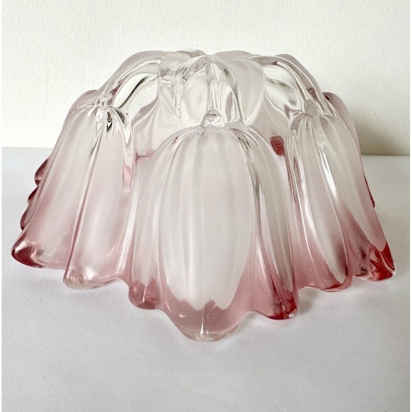 Mikasa Pink & White Crystal tulips Pink Collection 7 inch bowl Decor Glass  - Picture 7 of 14